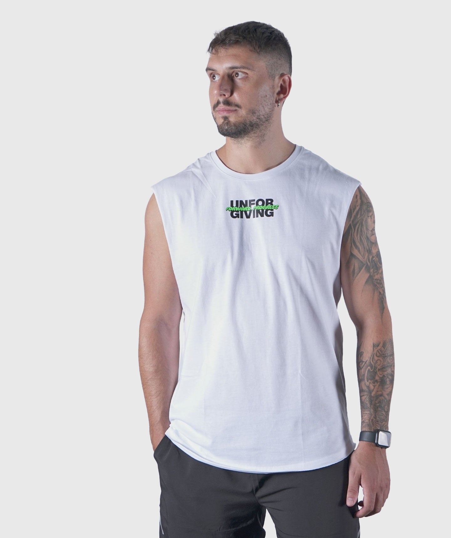 Camiseta sin mangas blanca holgada Bubble STMN Fitness