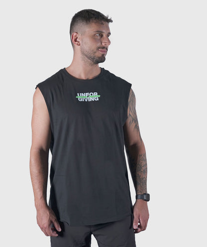 "Bubble" tank top lose-fit black