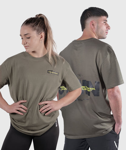 <tc>T-shirt</tc>„DOWNTOWN“ Loose-Fit Militärgrün