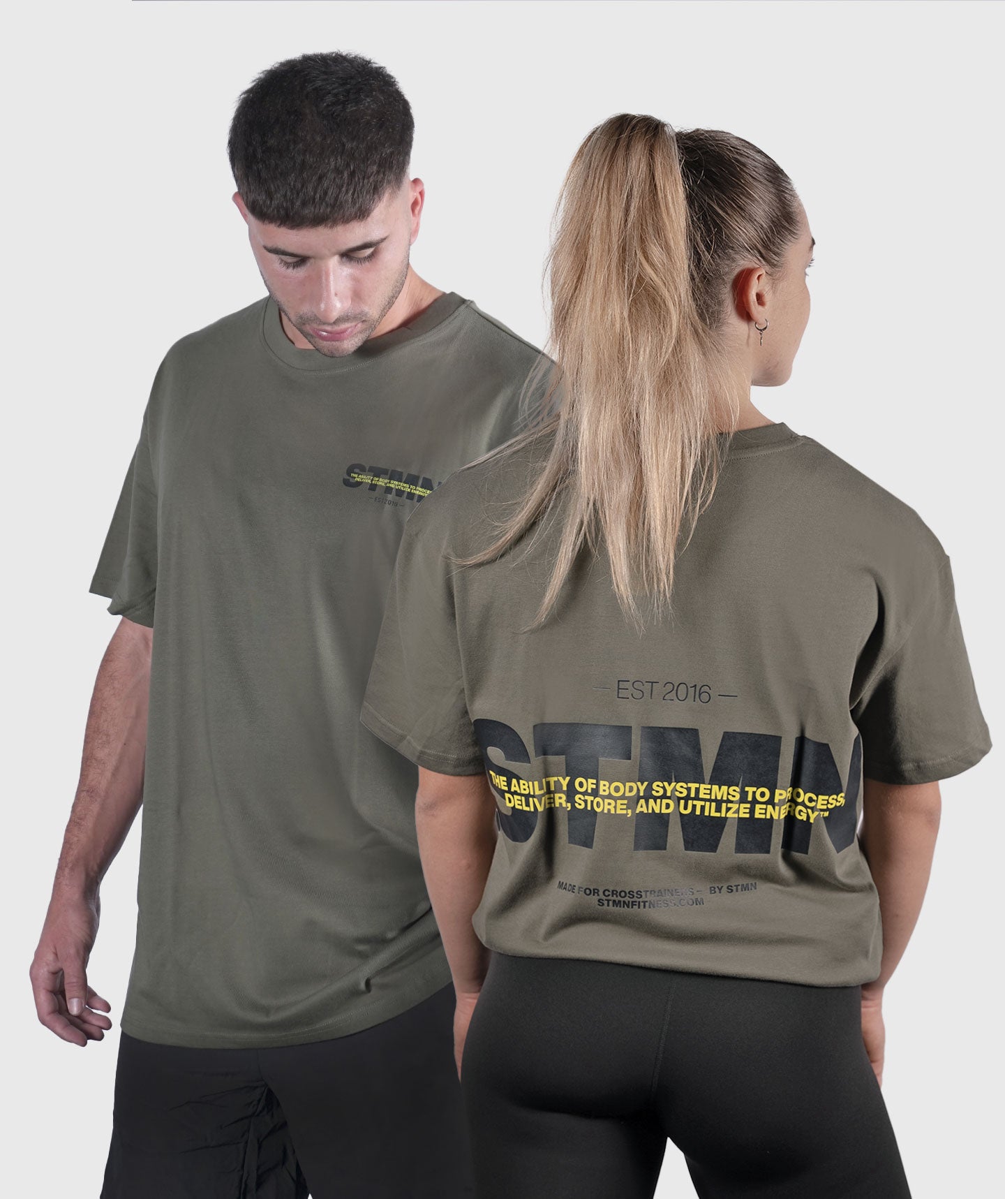 <tc>T-shirt</tc>„DOWNTOWN“ Loose-Fit Militärgrün