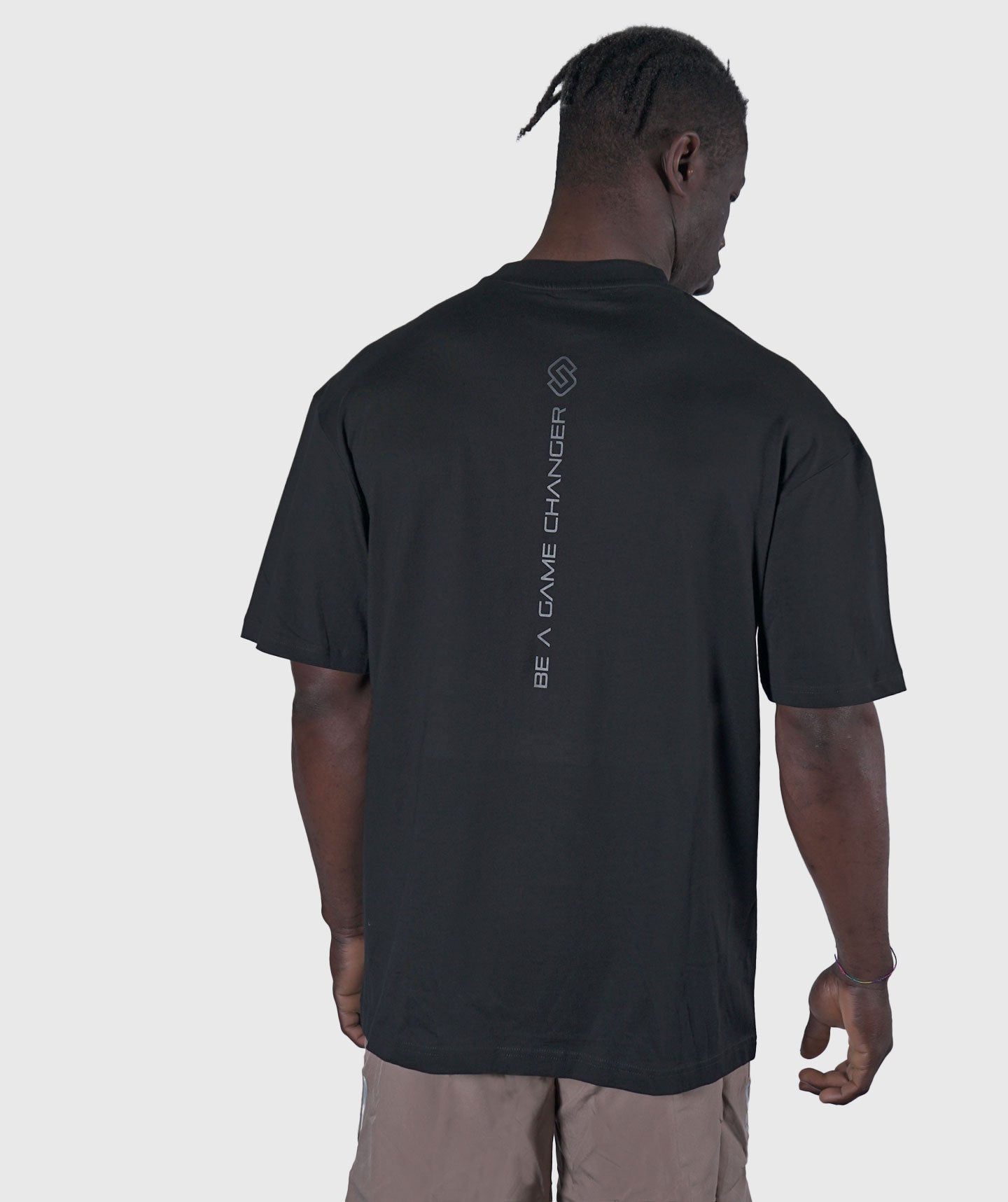 <tc>T-shirt</tc> "LOGO" Ajuste holgado Negro Unisex