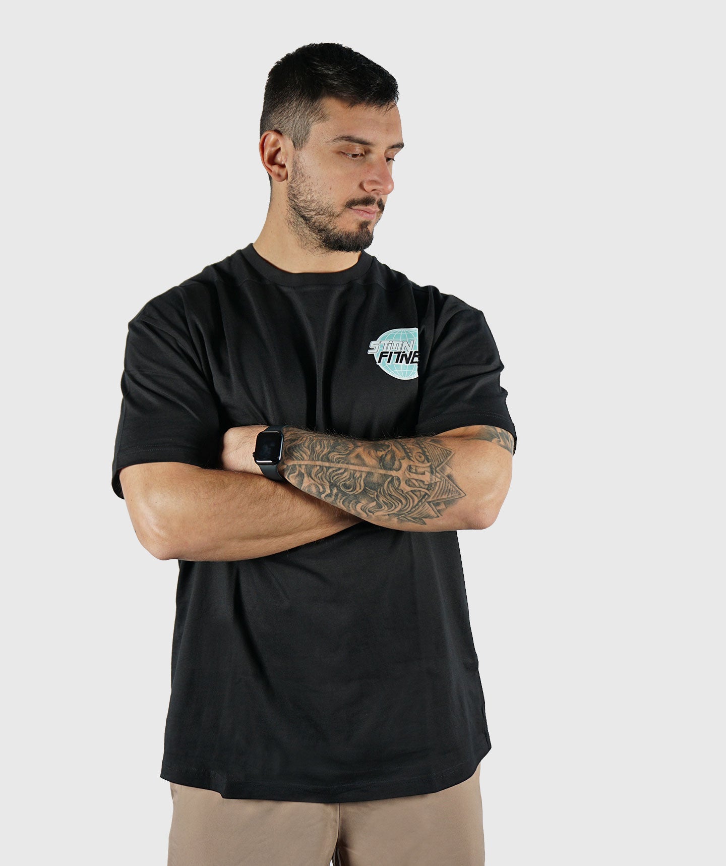 T-shirt "SPACE" Loose-Fit Black - STMN Fitness