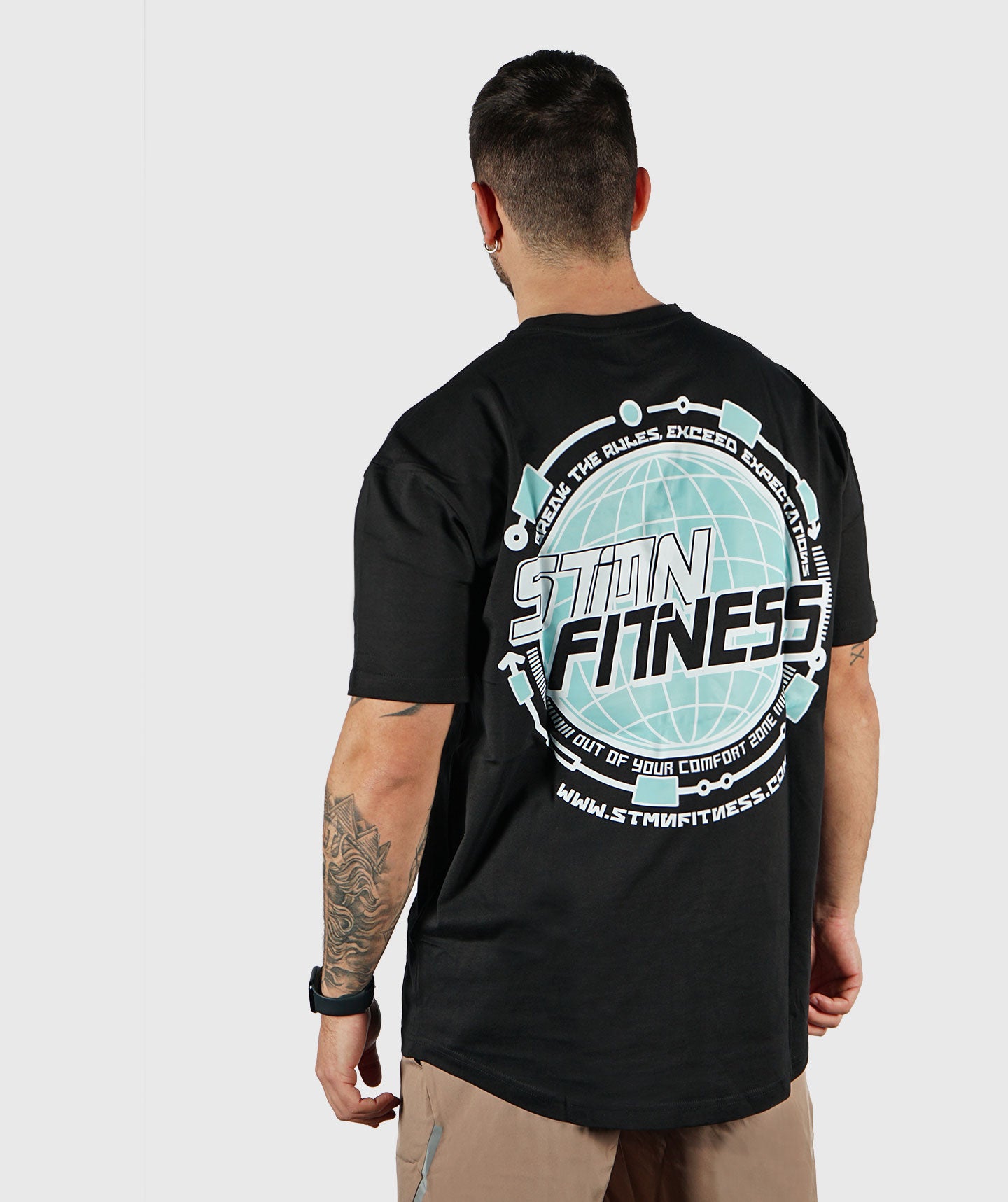 T-shirt "SPACE" Loose-Fit Black - STMN Fitness