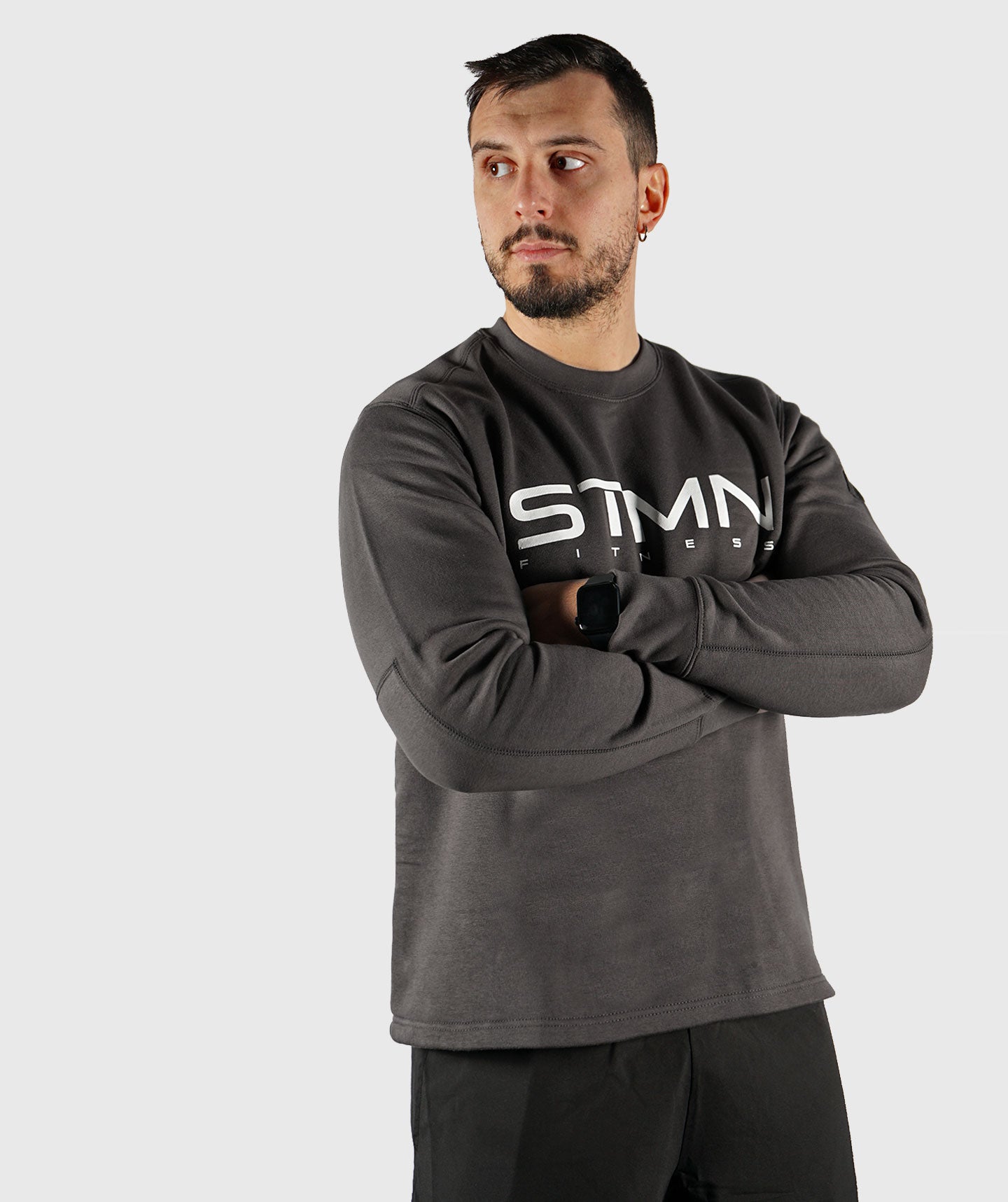 Felpa girocollo Dark Grey Uomo - STMN Fitness