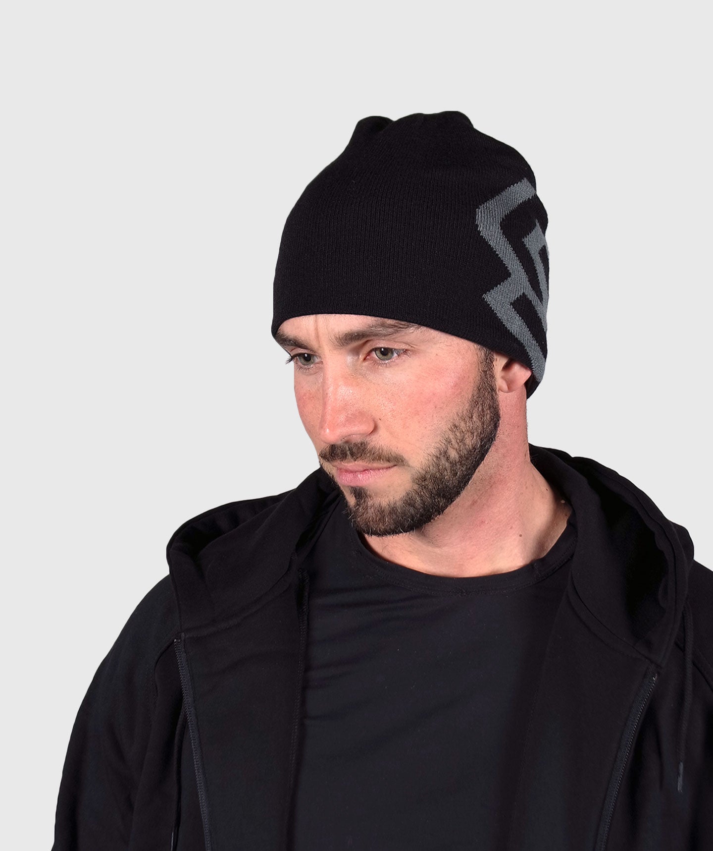 Cappello di Lana Double Face Nero/Grigio - Stamina Fitness